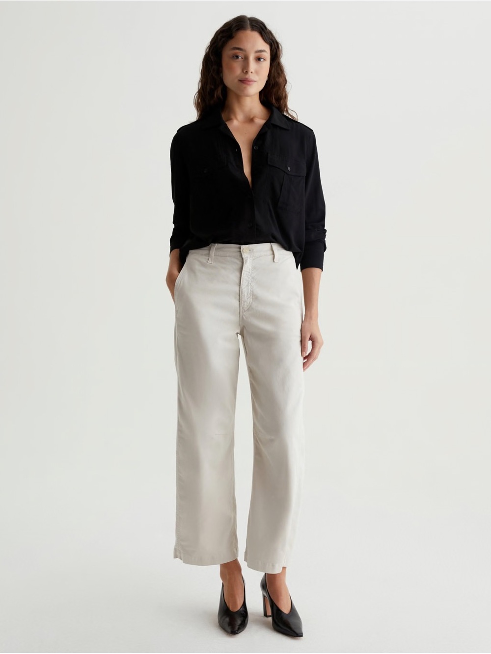 AG Jeans Pumice Fiona High Rise Barrel Jeans